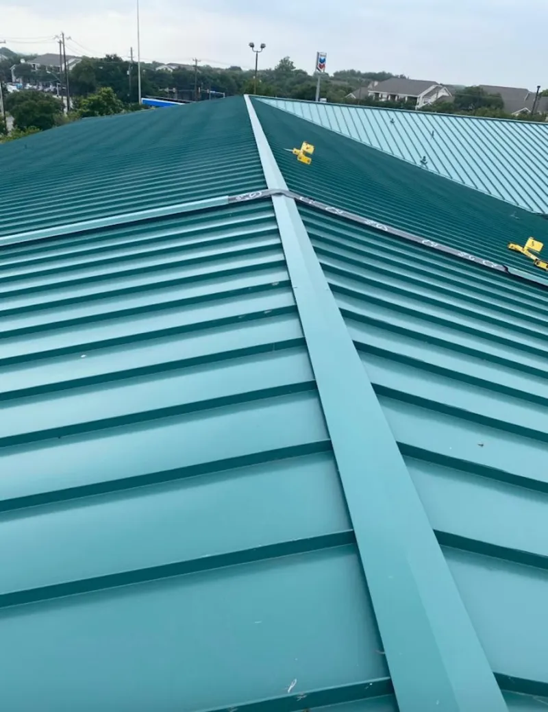 Green commercial metal roof ridge and valley for Metal Roof Repair in Plattekill